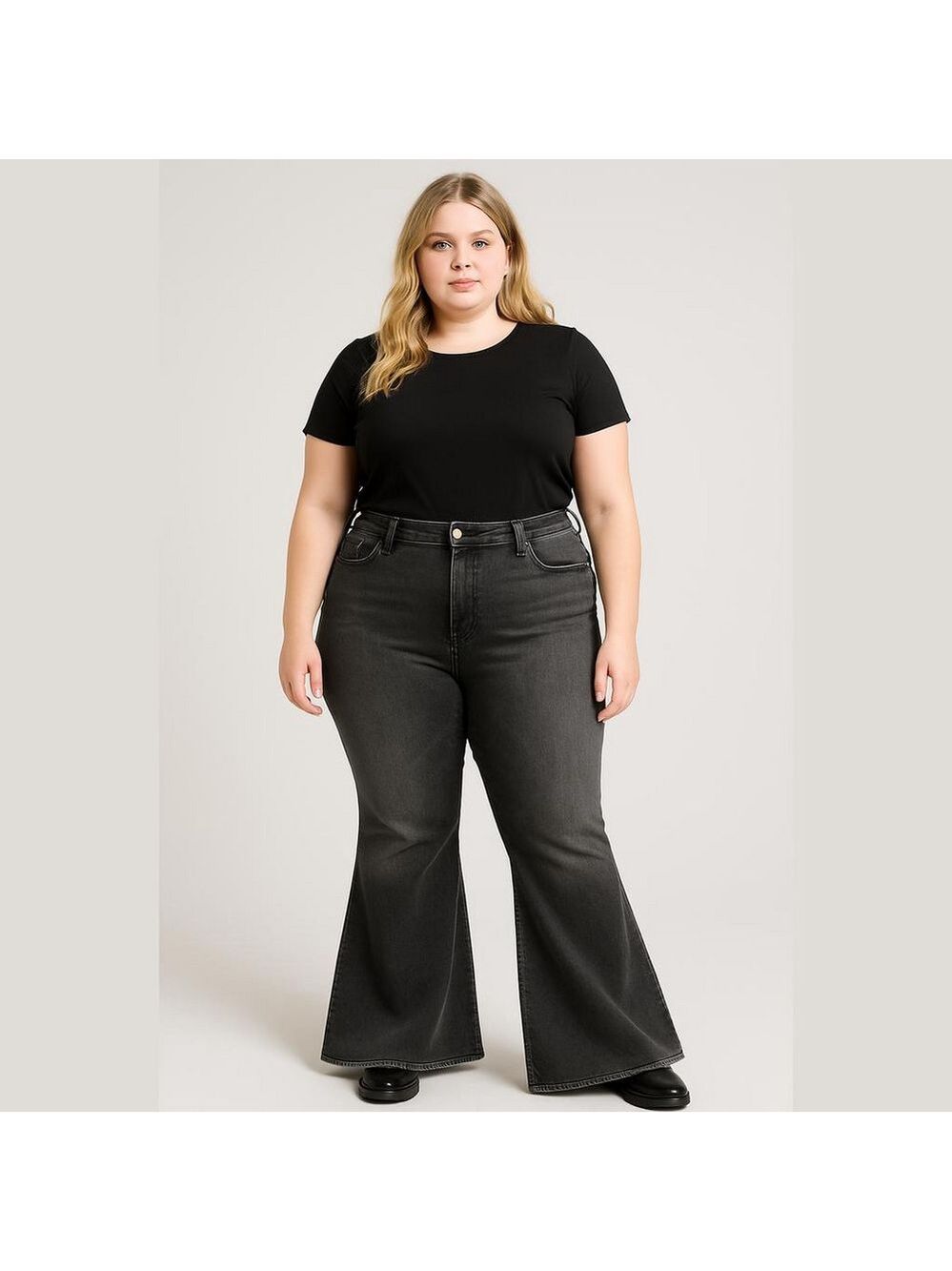 Judy Blue Grayish Black Super Flare Jeans Size 18W